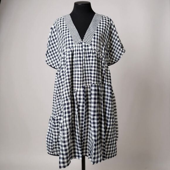 Anthropologie 11.1 TYLHO Blue Gingham Dress – Size Medium – NWT - Picture 1 of 4